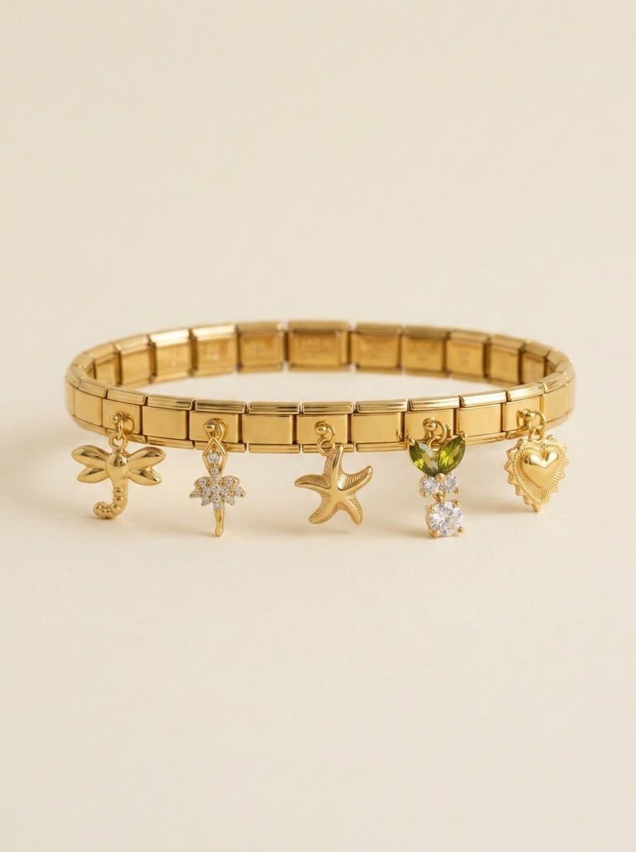 Golden Italian Charm Story Bracelet