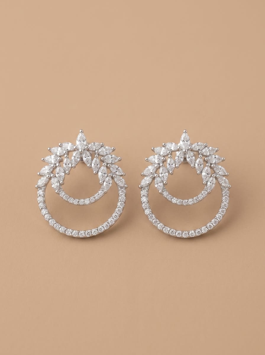 Crystal Crown Double Hoops