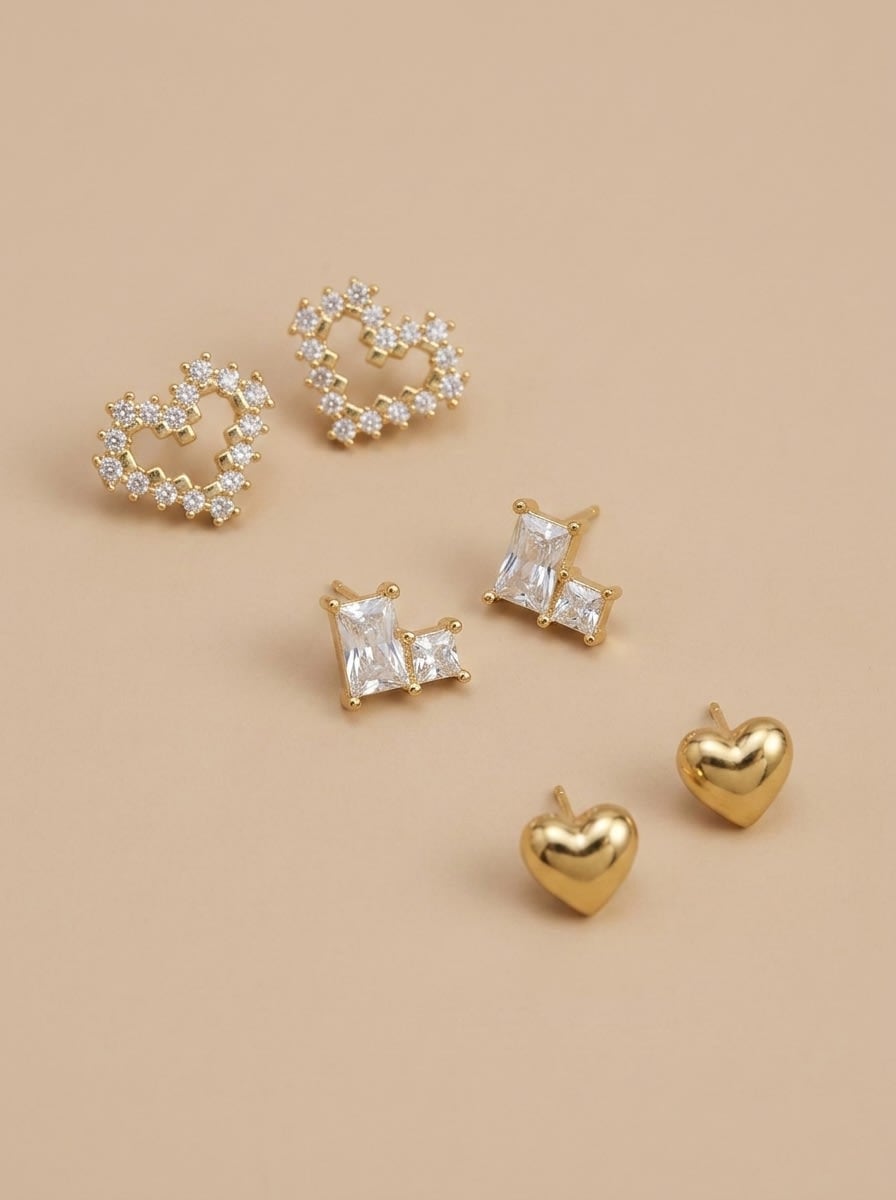 The Heart Trio Stud Set