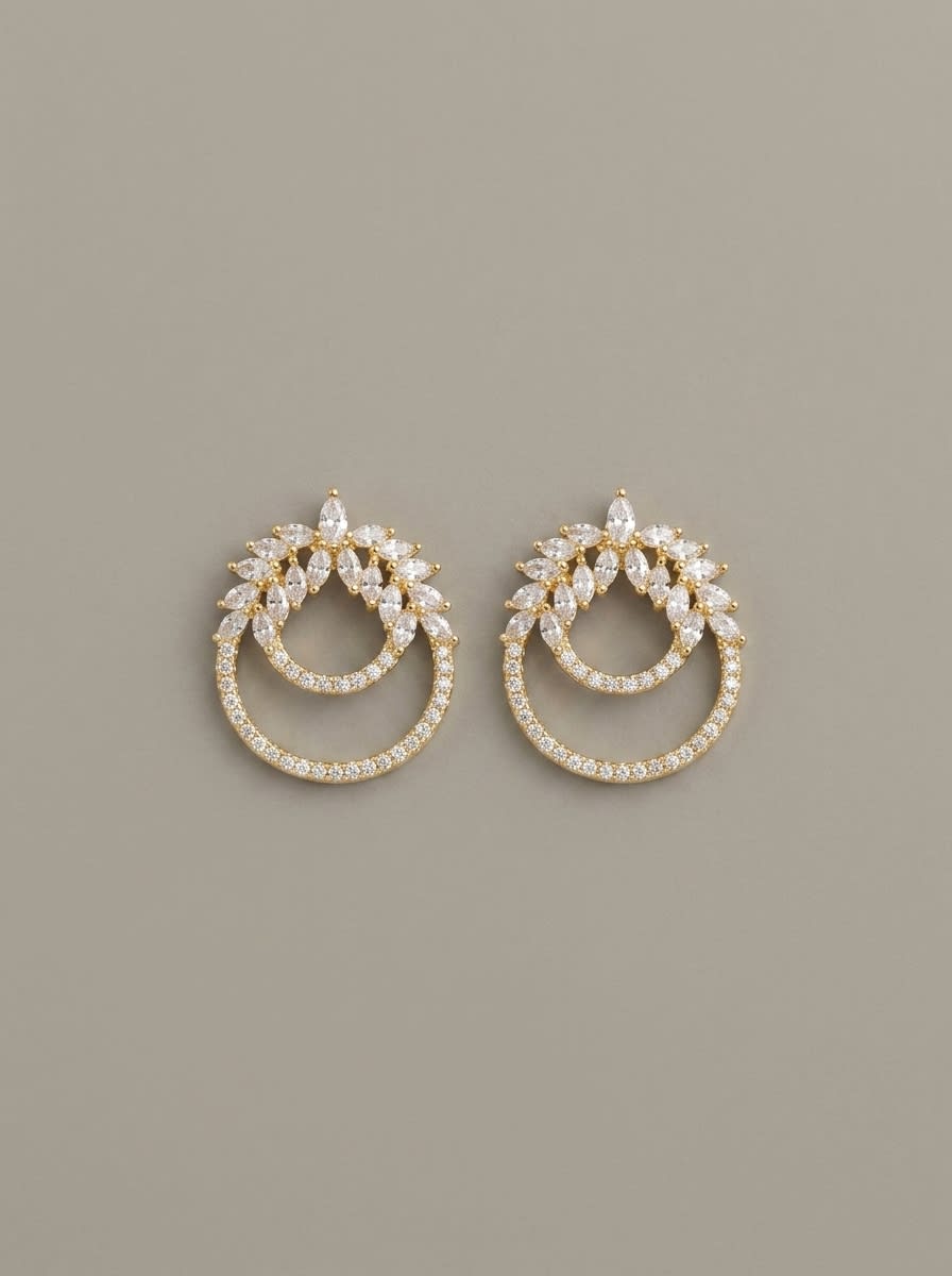 Crystal Crown Double Hoops - Image 1