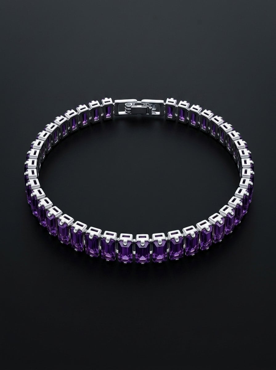 BAGUETTE TENNIS BRACELET (Silver Prong Setting)