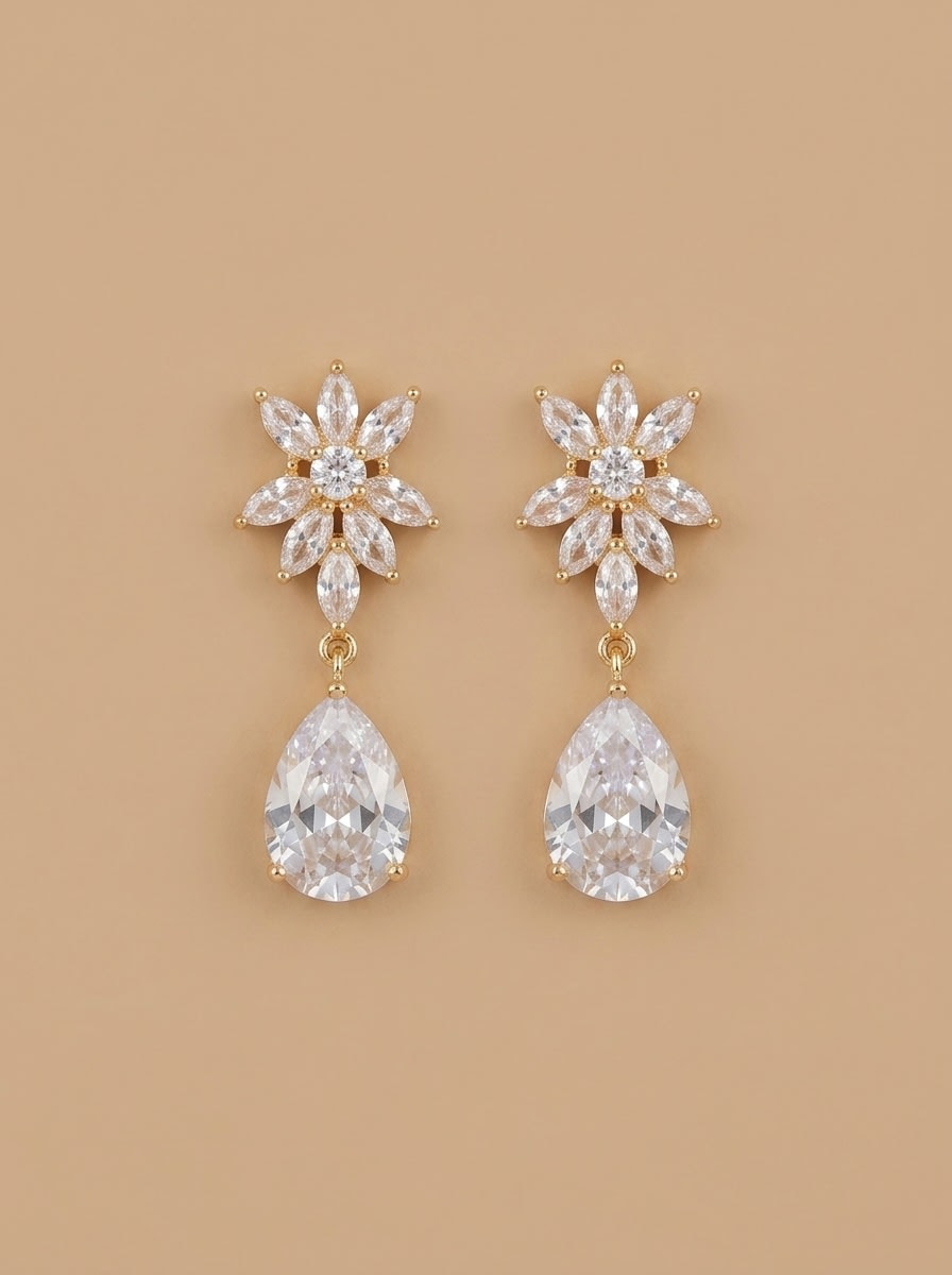 Starflower Teardrop Earrings - Image 1