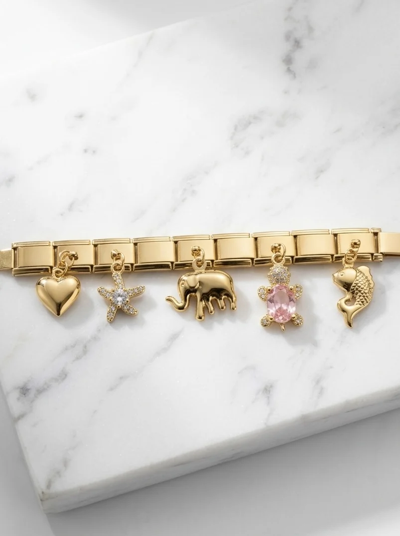 Golden Italian Charm Story Bracelet - Image 2