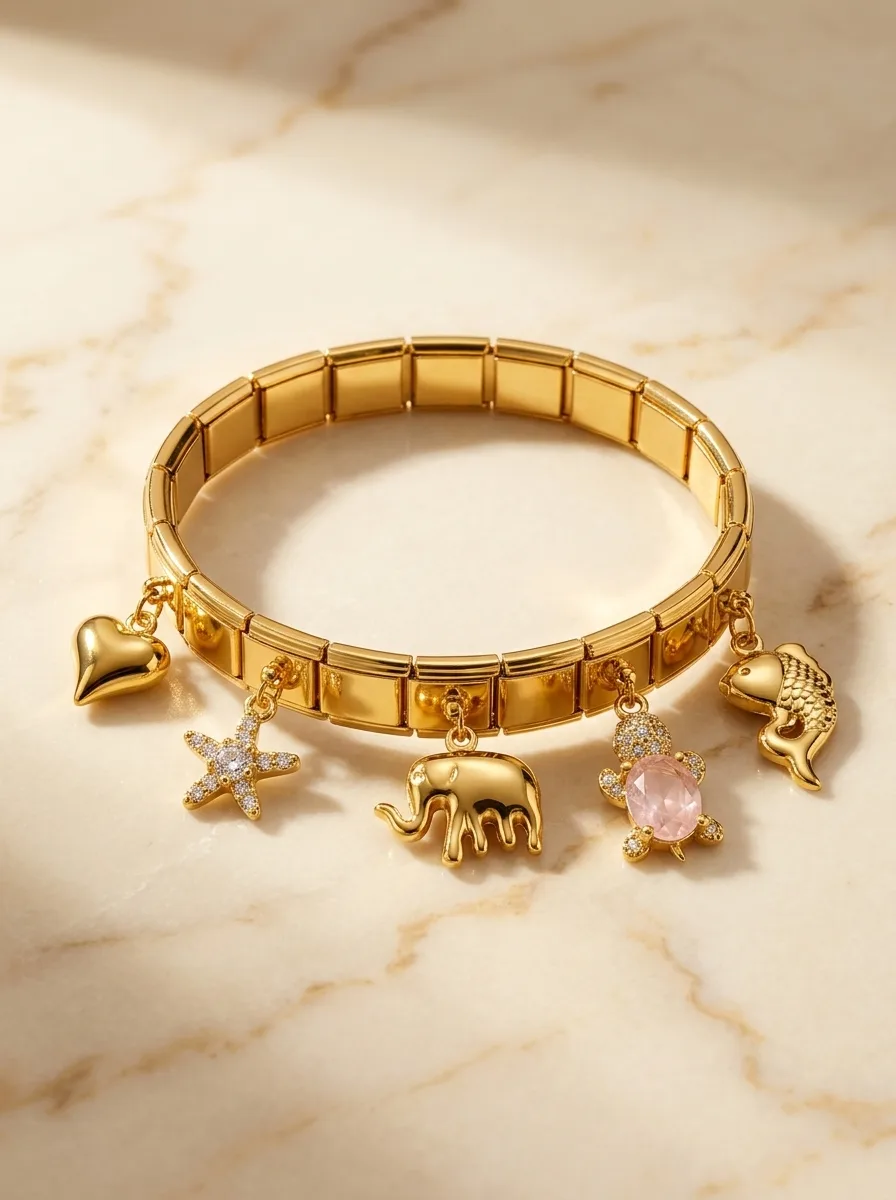 Golden Italian Charm Story Bracelet - Image 3