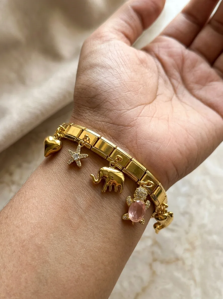 Golden Italian Charm Story Bracelet - Image 9