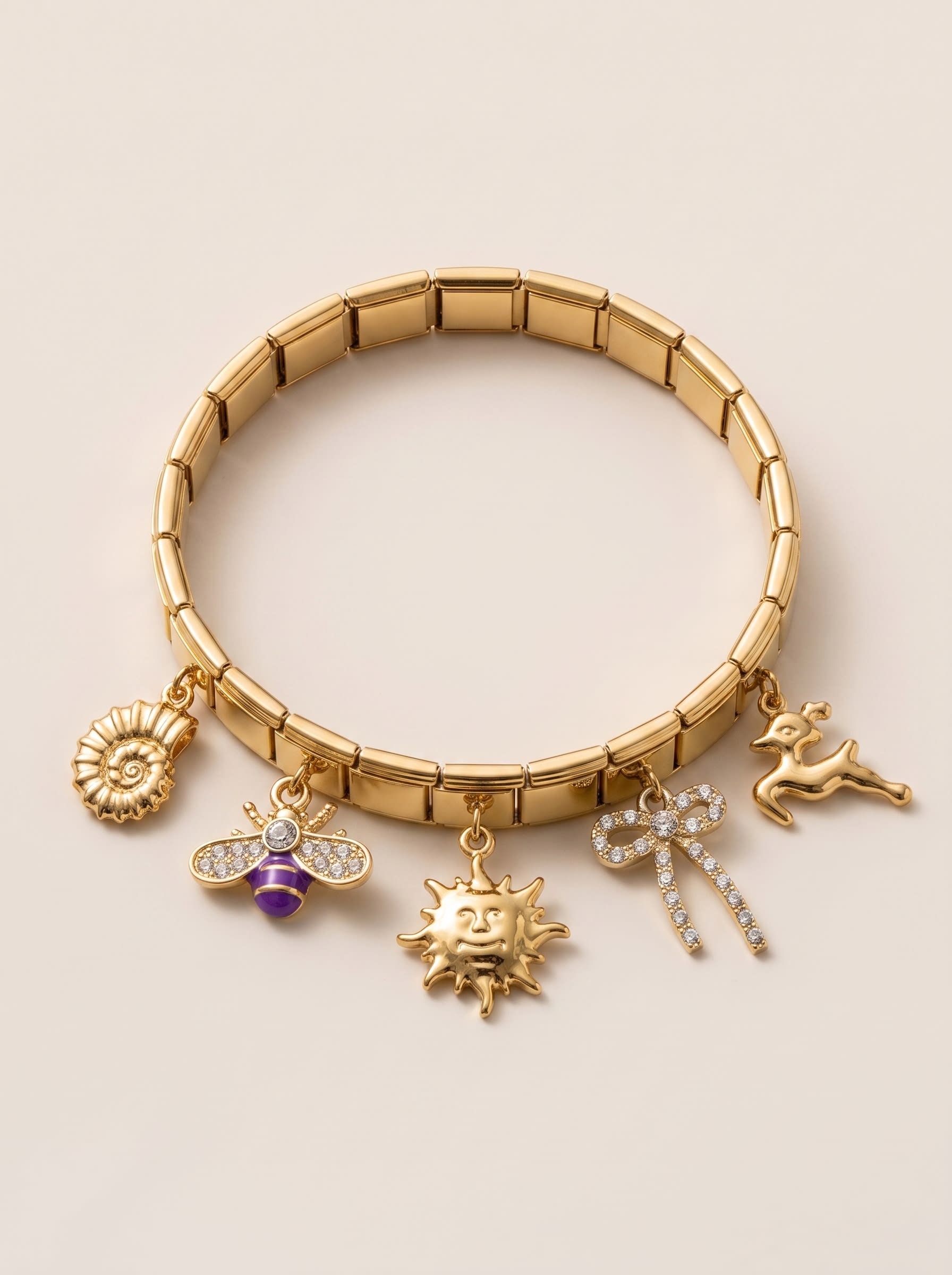 Golden Italian Charm Story Bracelet - Image 1