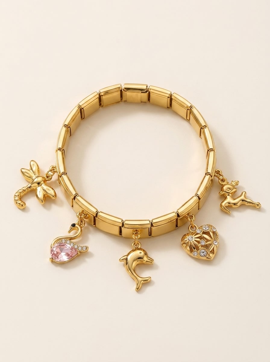 Golden Italian Charm Story Bracelet - Image 1