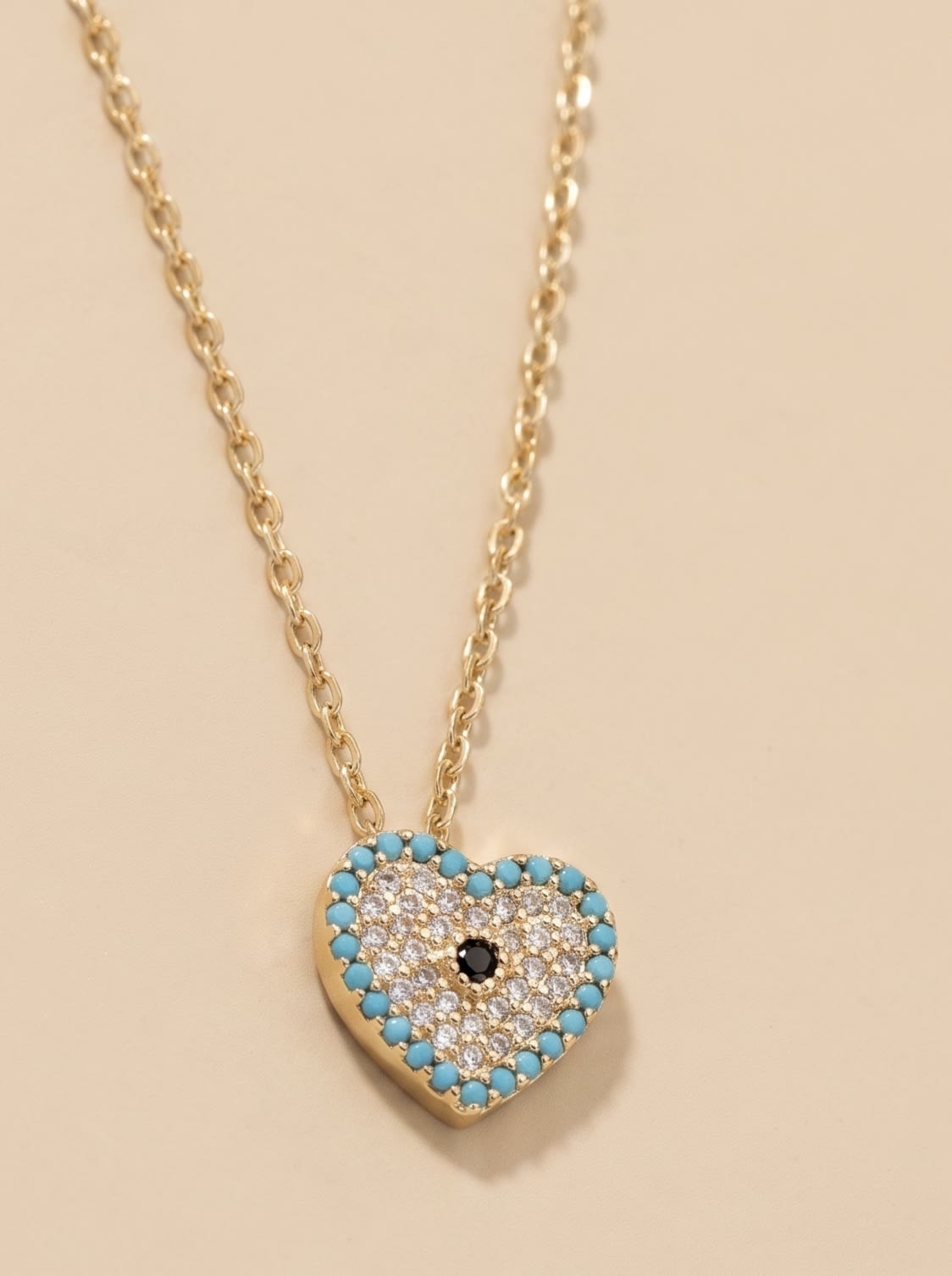 Evil Eye Heart Necklace - Image 1