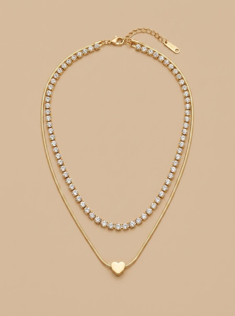 Eternal Heart Tennis Necklace - Image 1