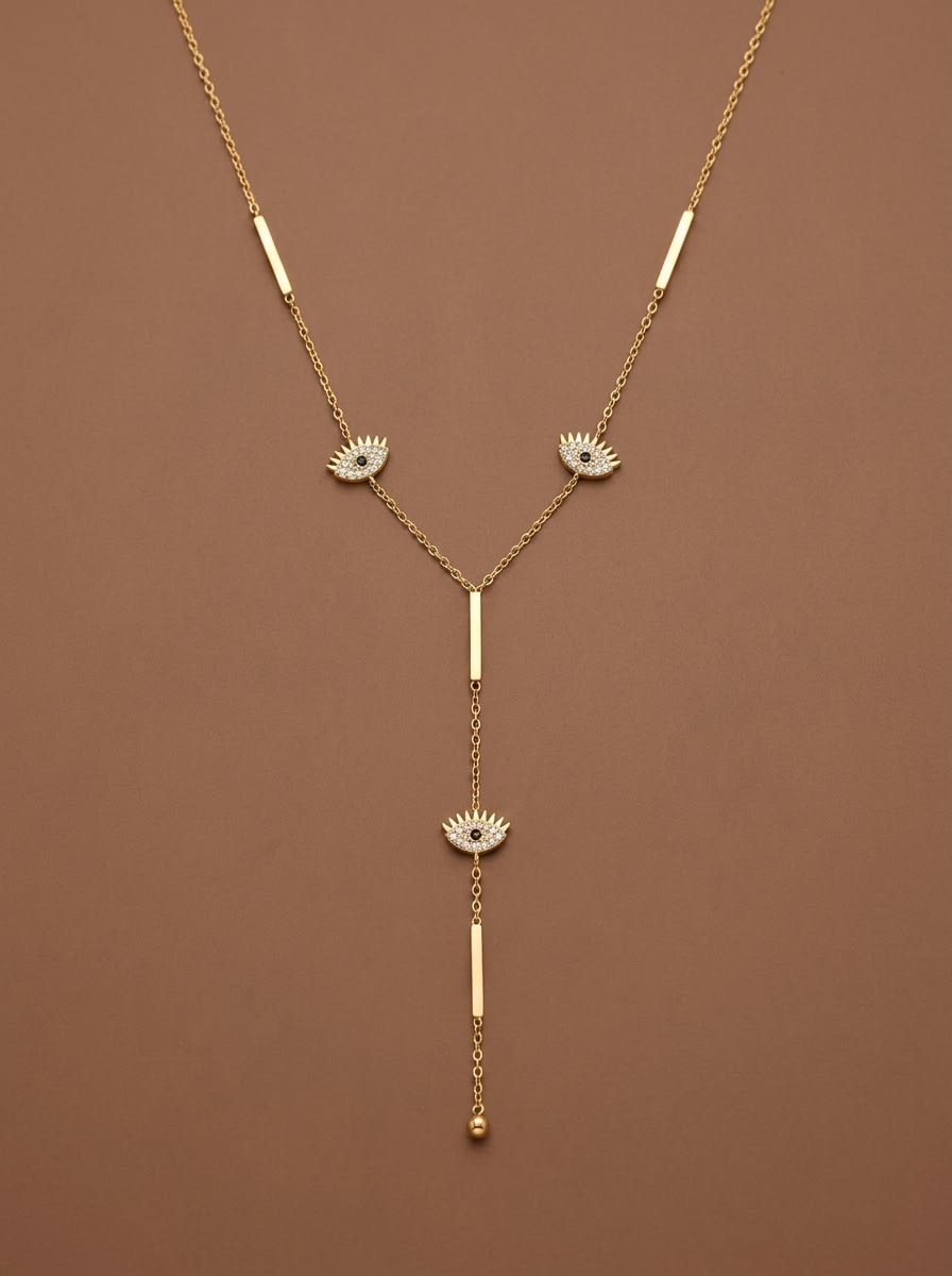 Evil Eye Y-Drop Necklace - Image 1