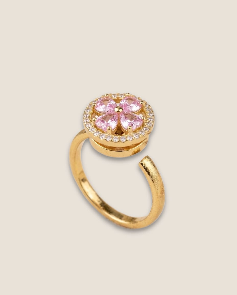 Petal Glow Open Ring - Image 1