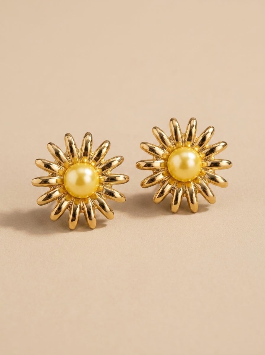 Daisy Bloom Gold Stud Earrings