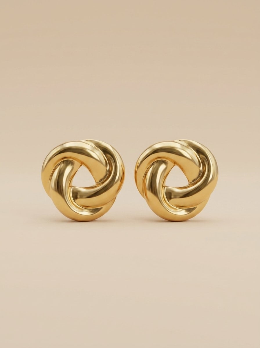Eternal Knot Gold Earrings