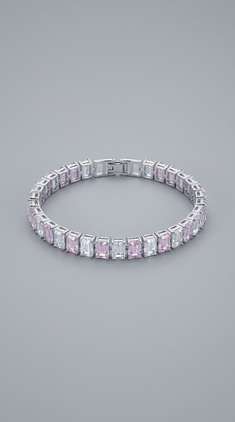 BAGUETTE TENNIS BRACELET (Silver Prong Setting) - Image 1