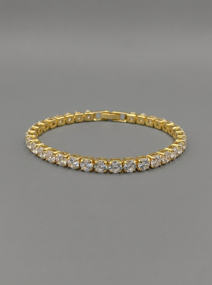 Courtside Gold Tennis Bracelet - Image 1