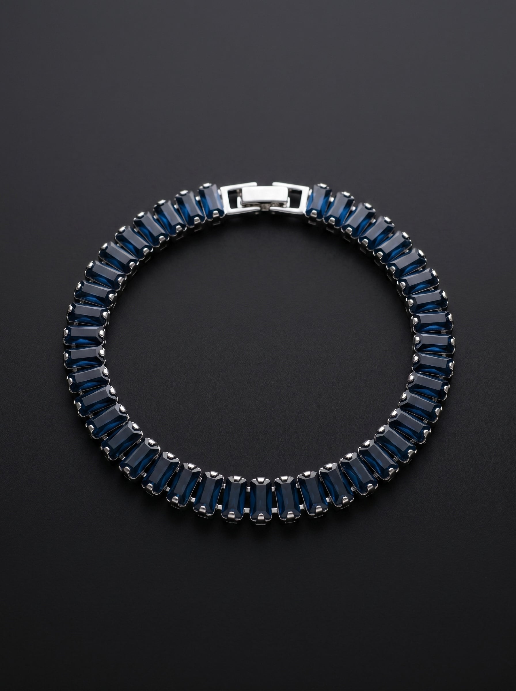 BAGUETTE TENNIS BRACELET (Silver Prong Setting)