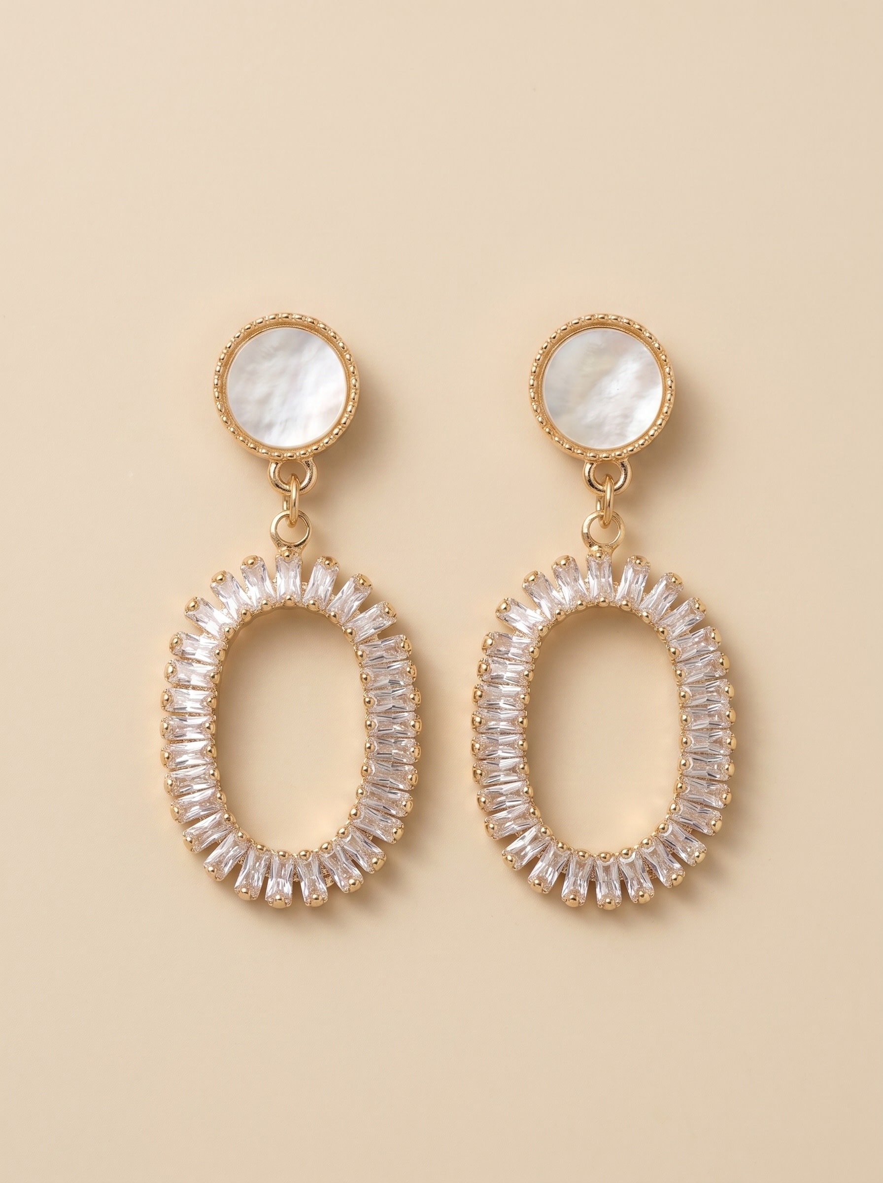 Luna Baguette Drop Earrings - Image 1