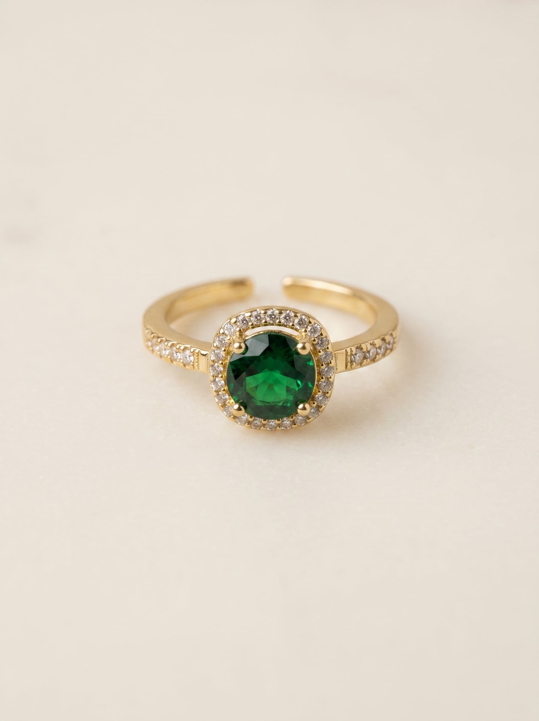 Green Godess Halo Ring