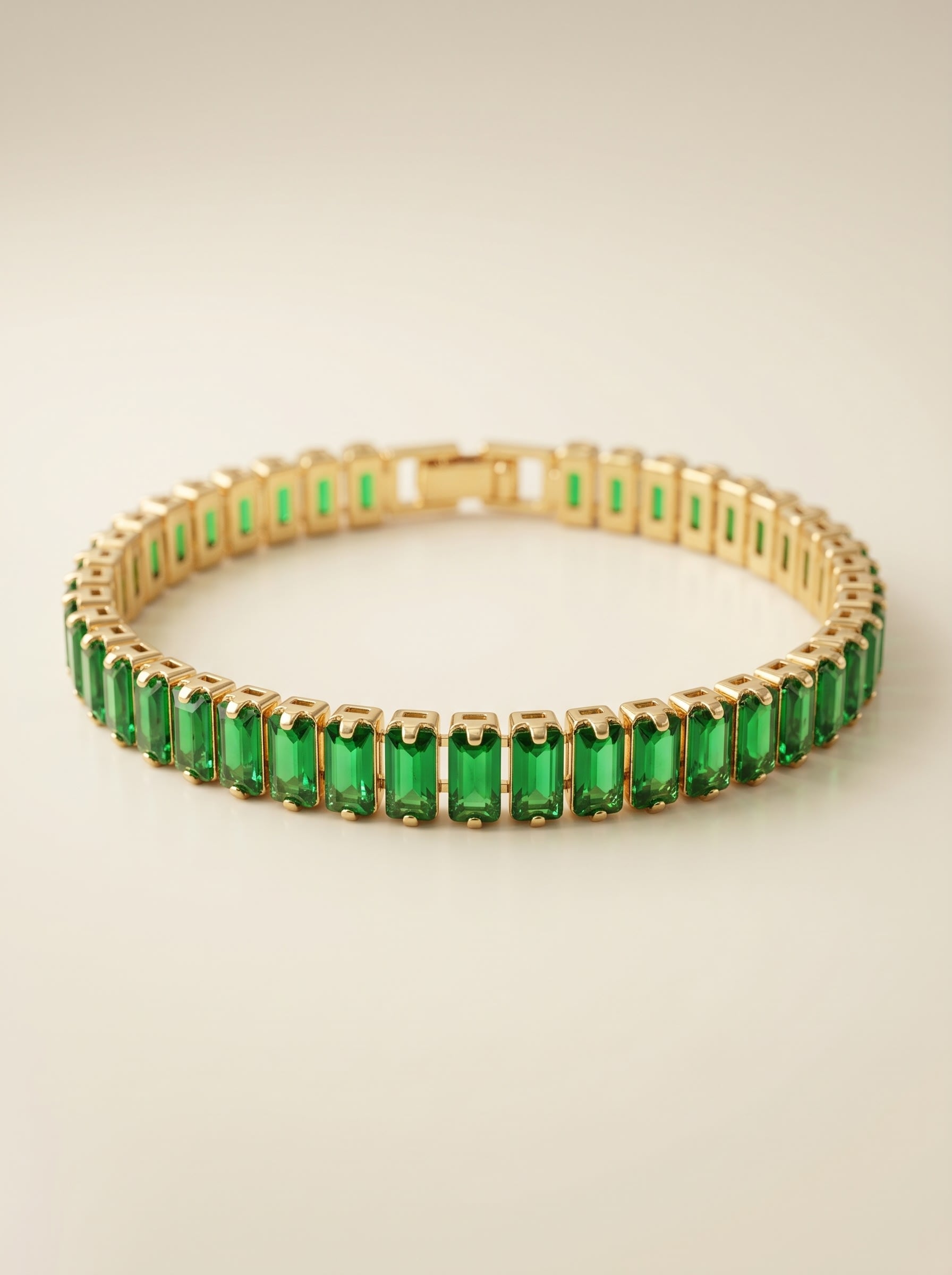 Baguette Tennis Bracelet (Gold prong setting)