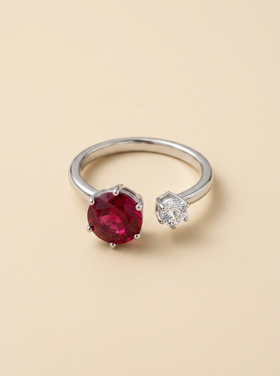 DUAL STONE SWEETHEART RING