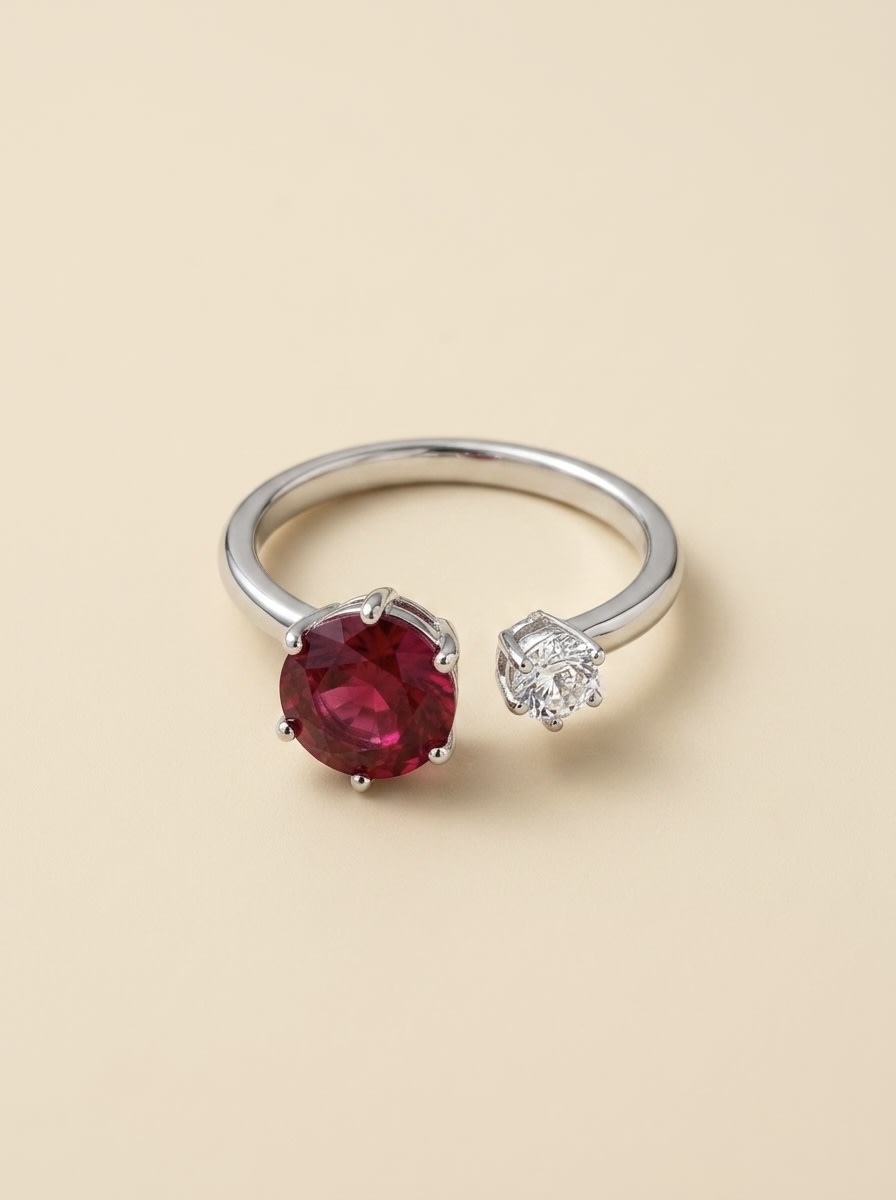 DUAL STONE SWEETHEART RING - Image 1