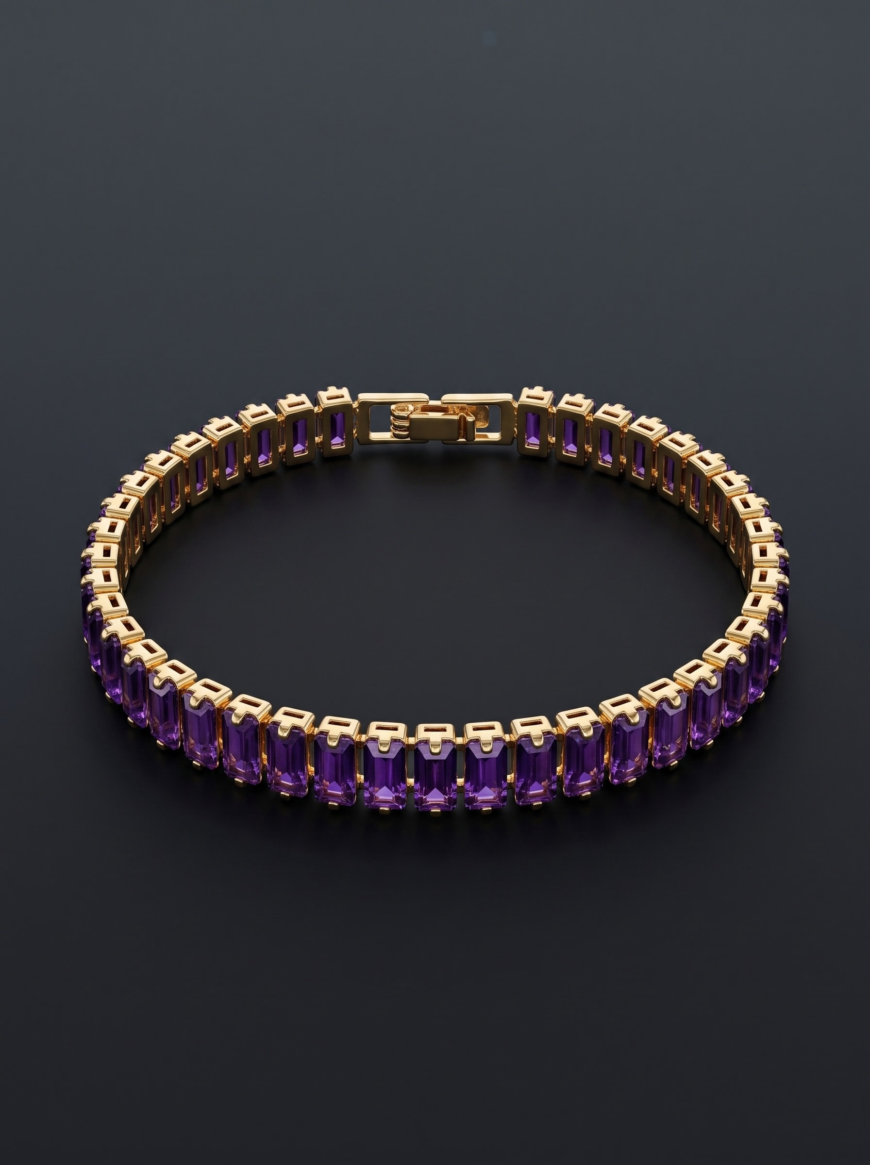 Baguette Tennis Bracelet (Gold prong setting) - Image 1