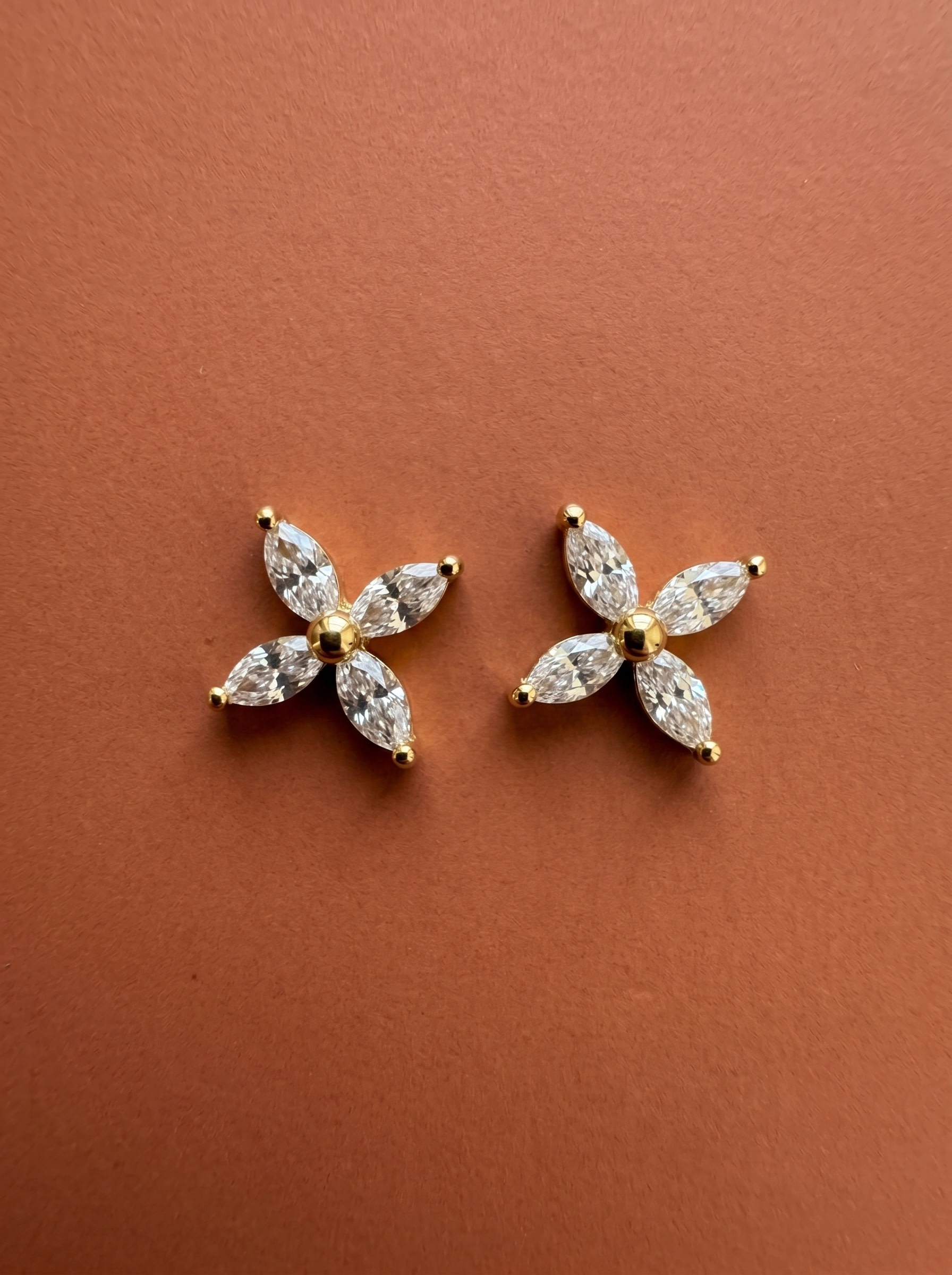 Floral Diamond Studs - Image 1