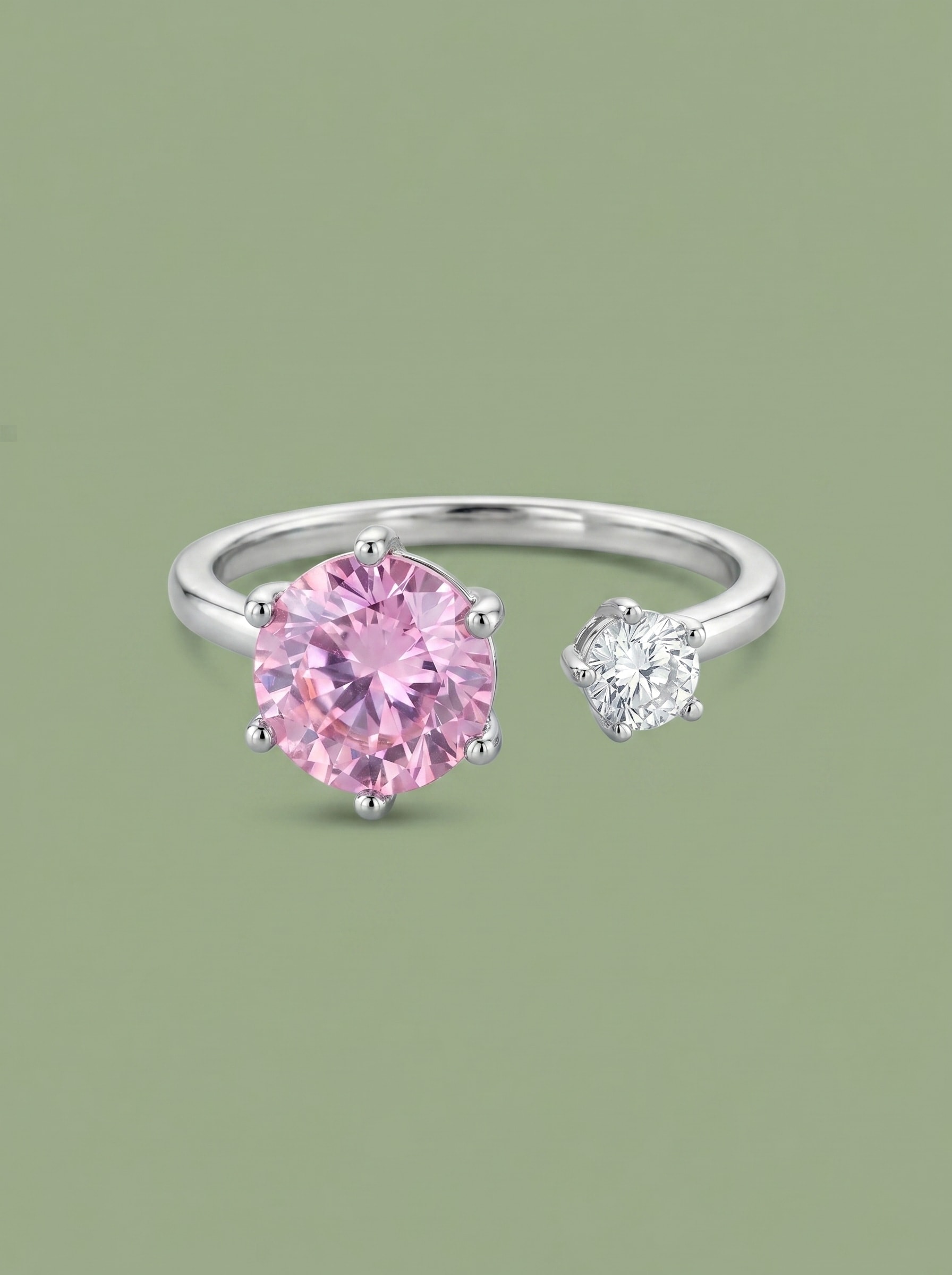 Dual Stone Sweetheart Ring - Image 1